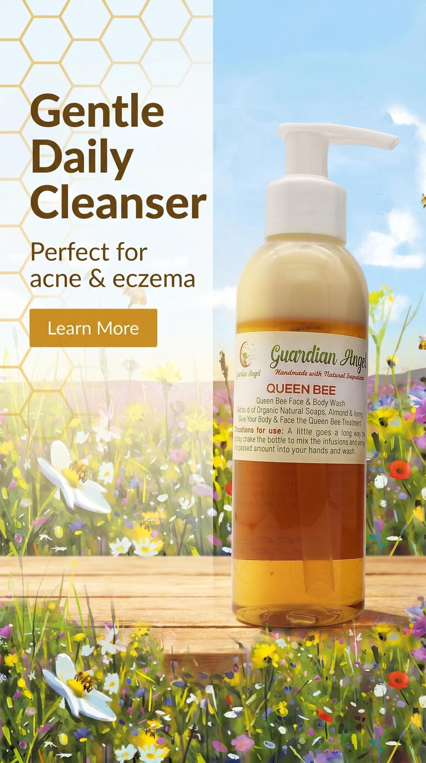Queen Bee 100% Organic Body and Face Wash Gel