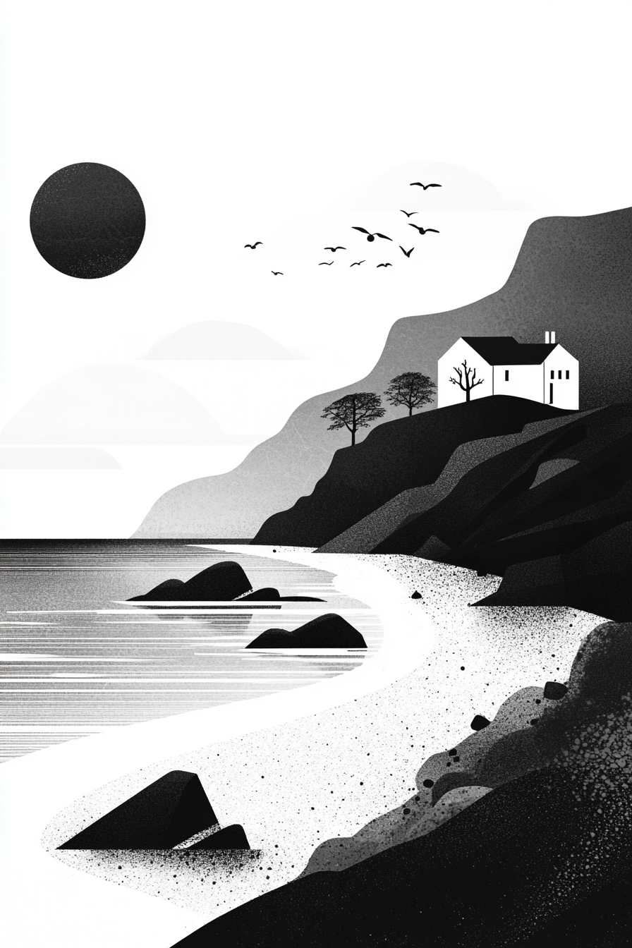 Geometric Beachscape Canvas