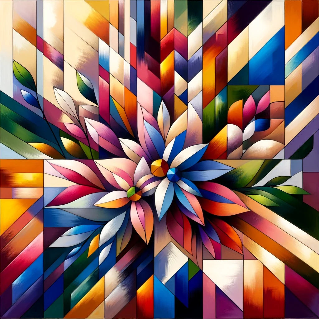 Geometric Floral Fusion Cotton Cushion
