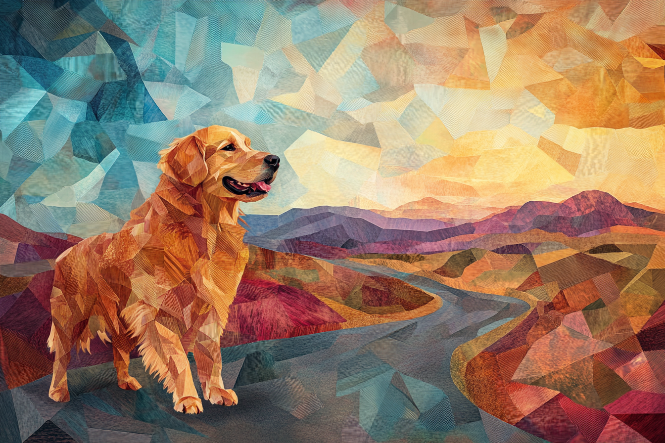 Geometric Golden Retriever Canvas