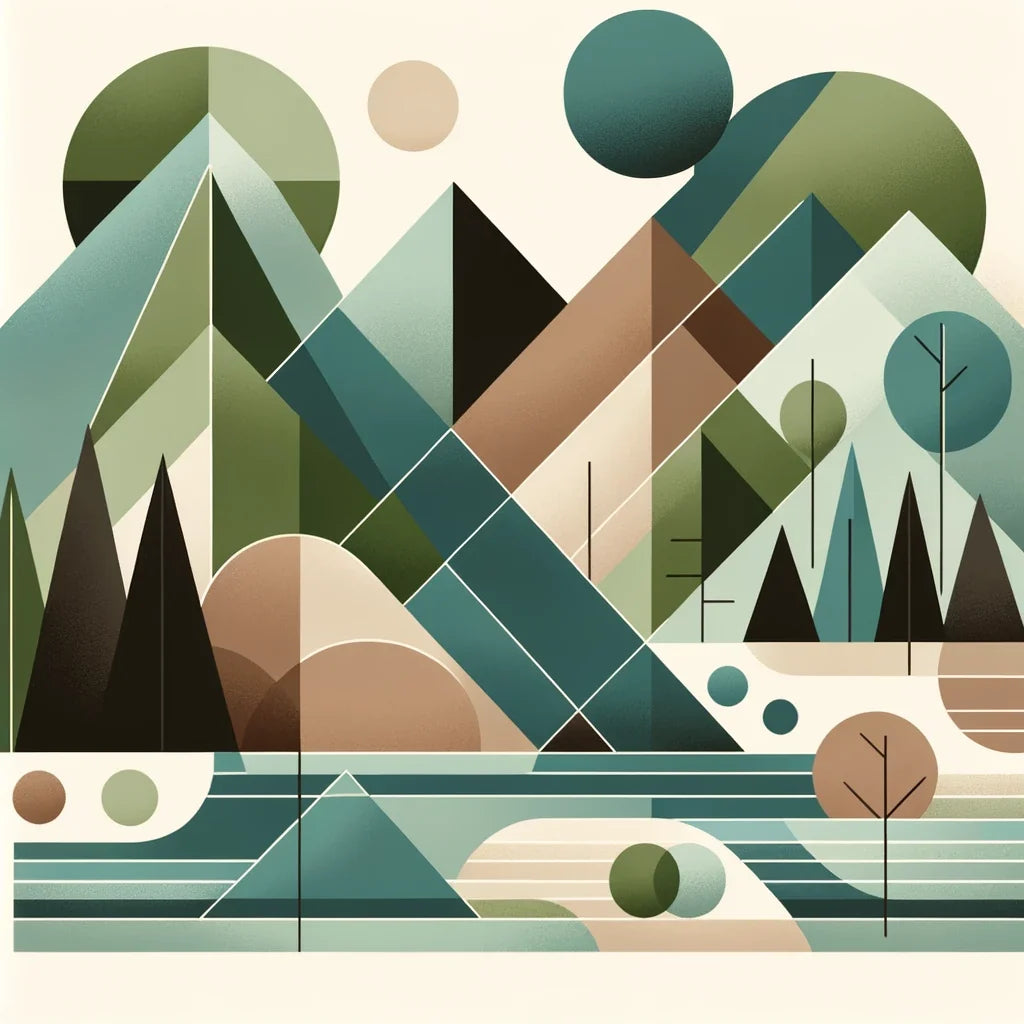 Geometric Landscape Canvas