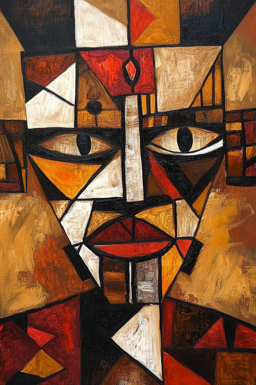 Geometric Tribal Mask Canvas