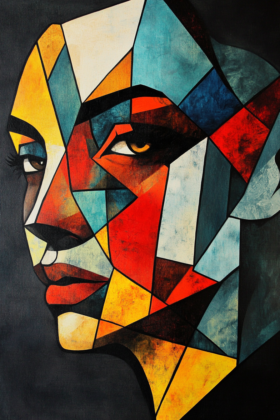 Geometric Visage Canvas
