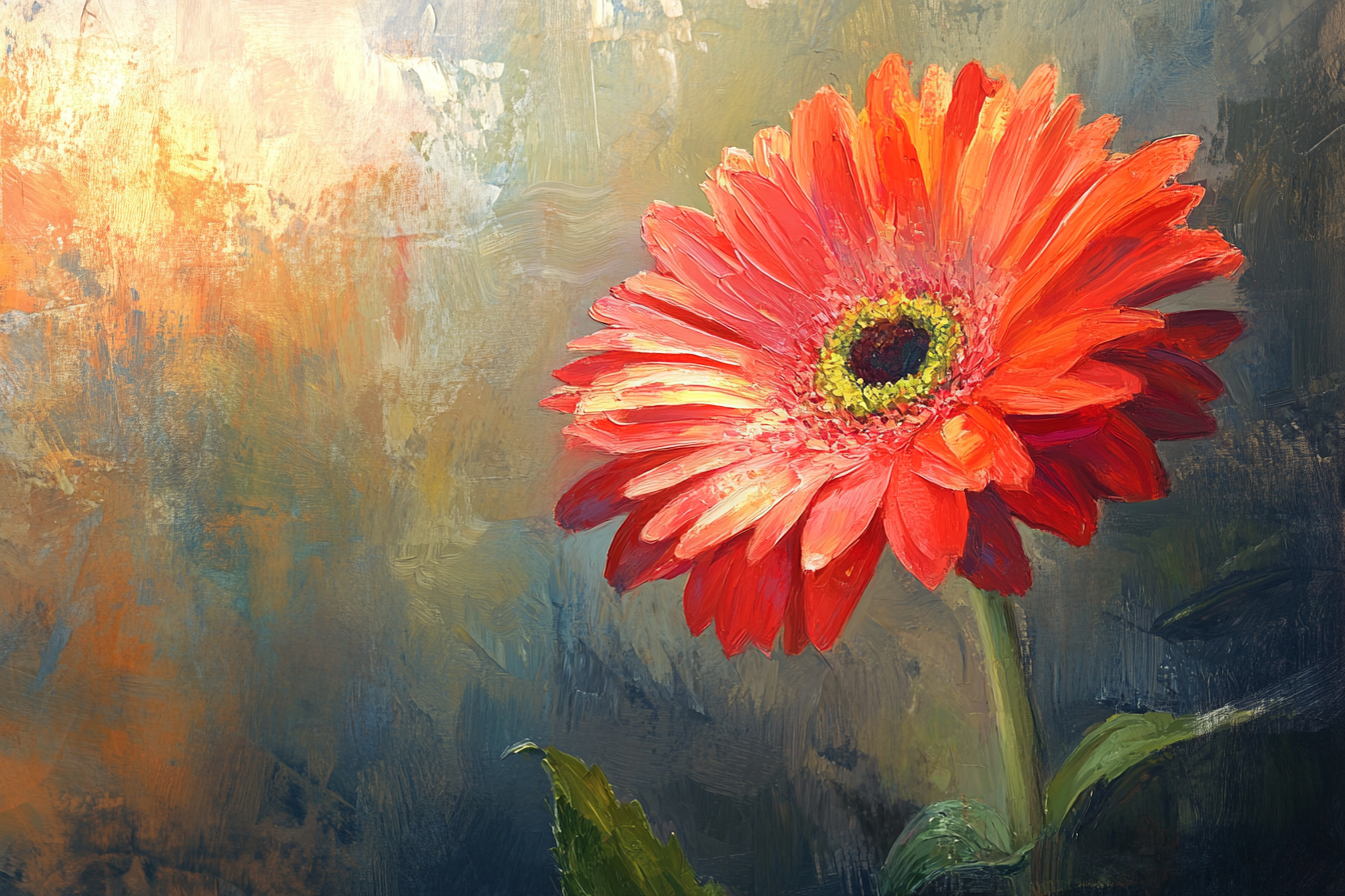Gerbera in Light Canvas
