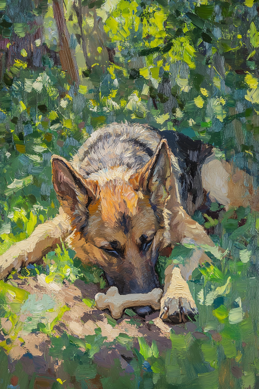 German Shepherd's Garden Canvas