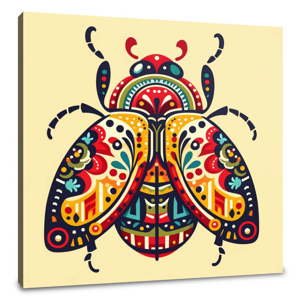 Folk Art Beetle Canvas