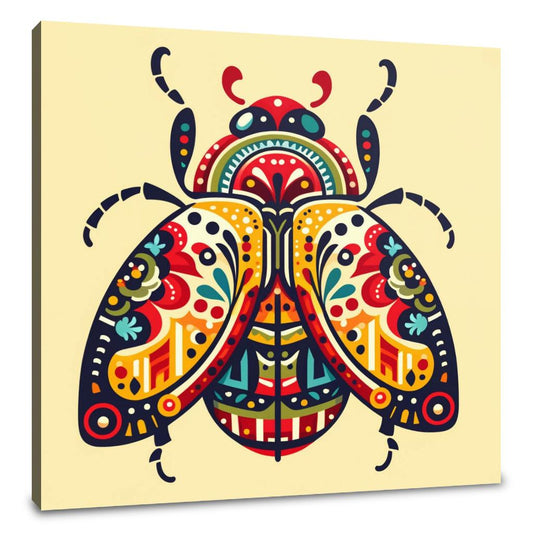 Folk Art Beetle Canvas