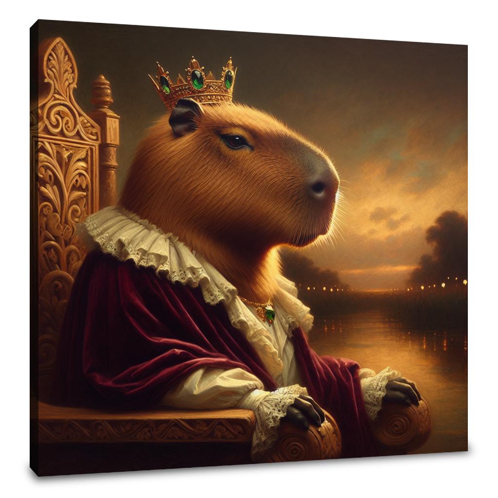 Regal Capybara Twilight Canvas