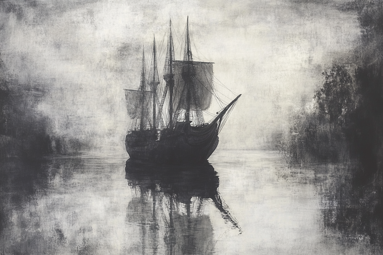 Ghostly Vessel Reflection Canvas