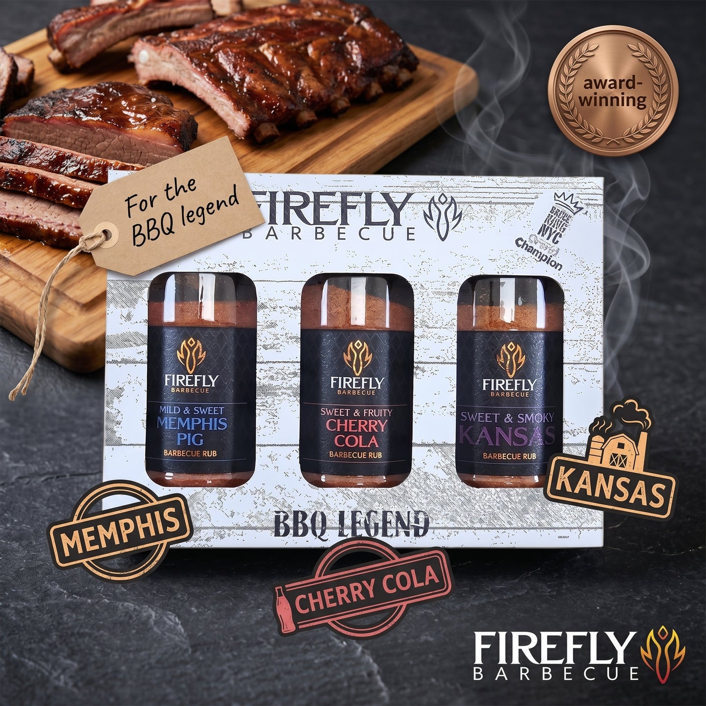 BBQ Legend - 3 Sweet BBQ Rubs Gift Pack