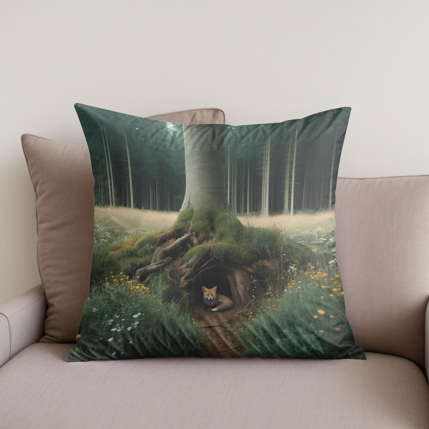 Hidden Fox Den Cotton Cushion