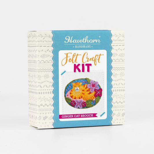 Ginger Cat Felt Craft Brooch Kit for Beginners