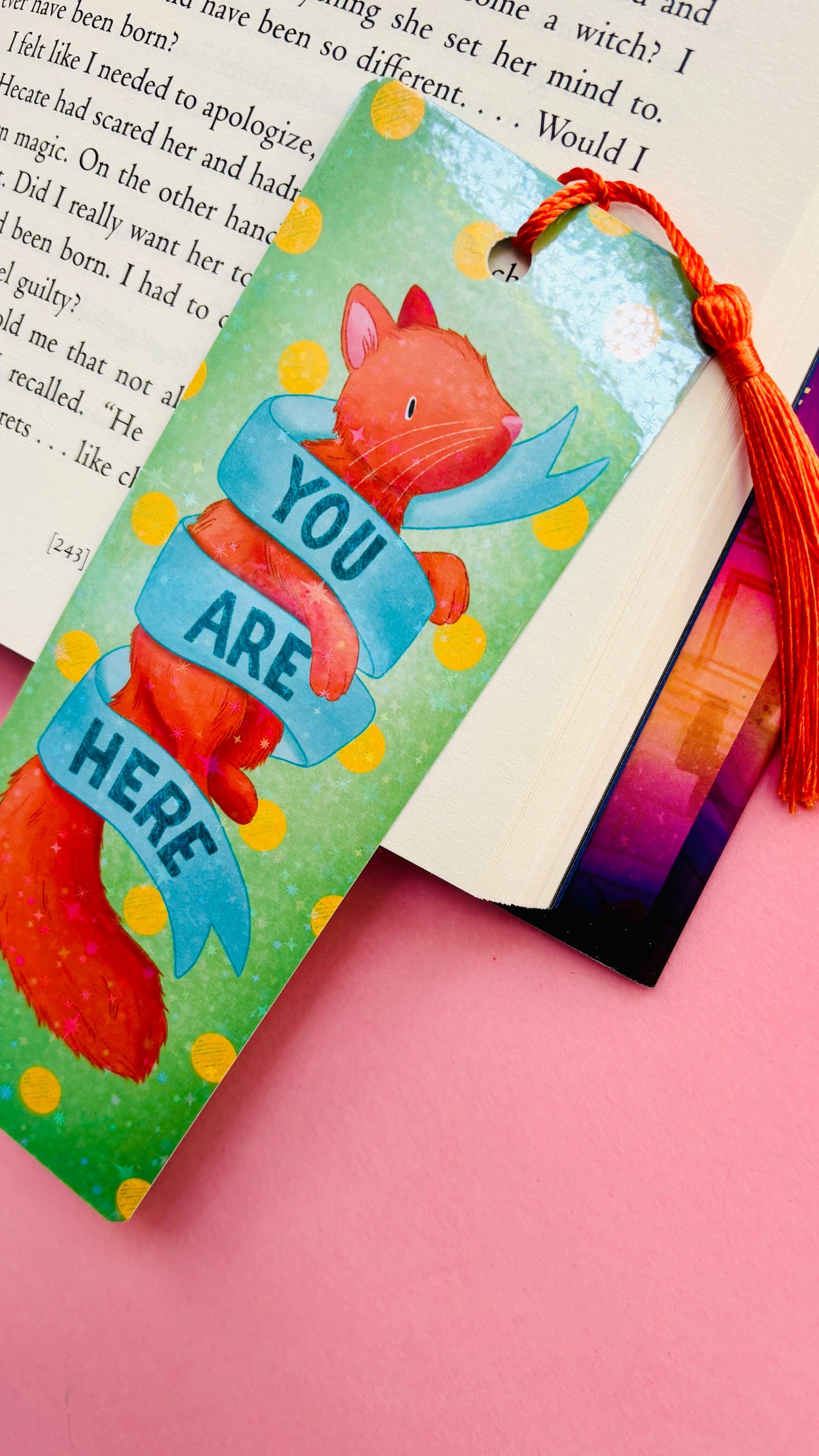 Ginger Cat Holographic Bookmark – Book Accessory for Cat Lovers