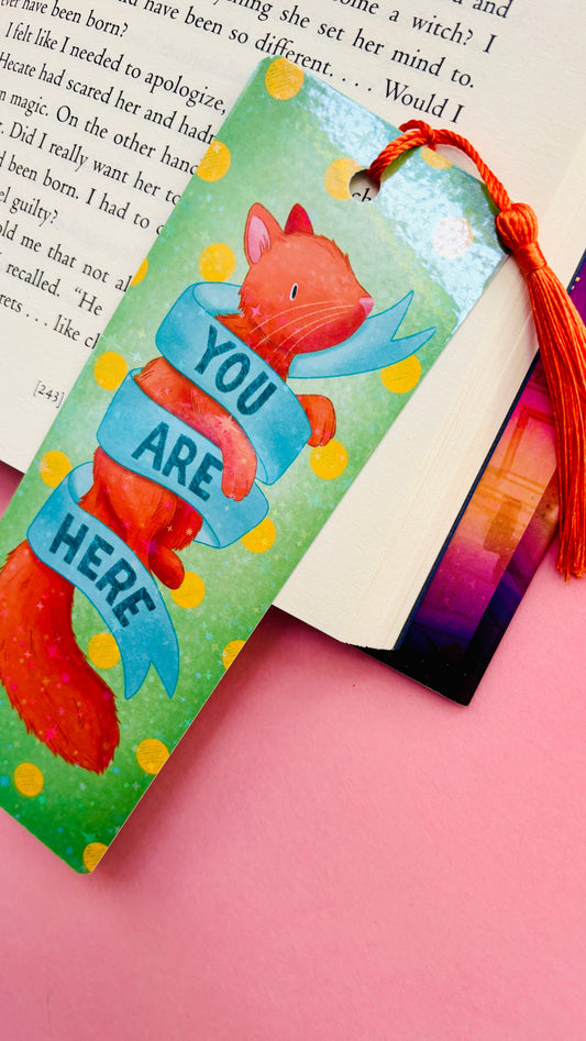 Ginger Cat Holographic Bookmark – Book Accessory for Cat Lovers