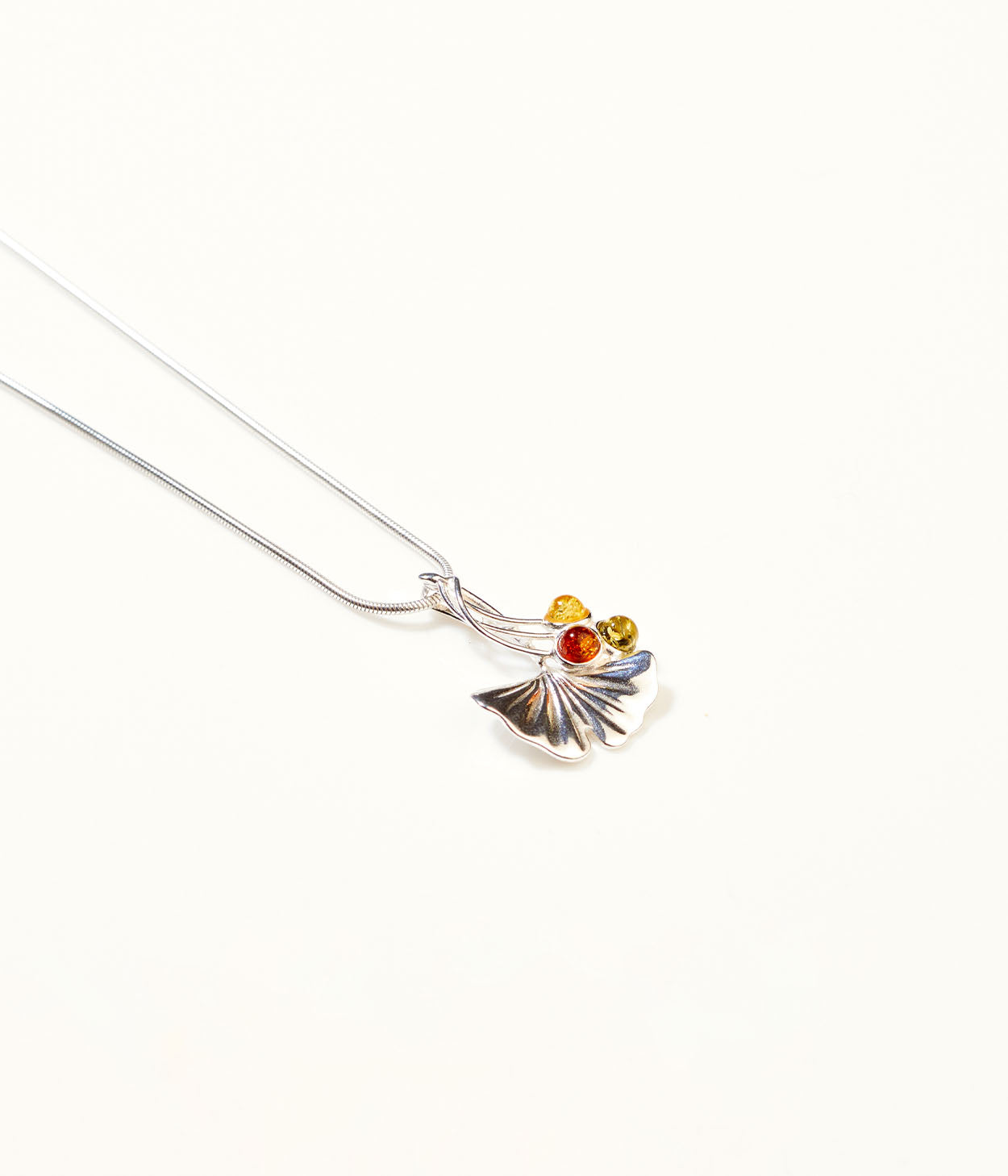 Amber Ginkgo Necklace
