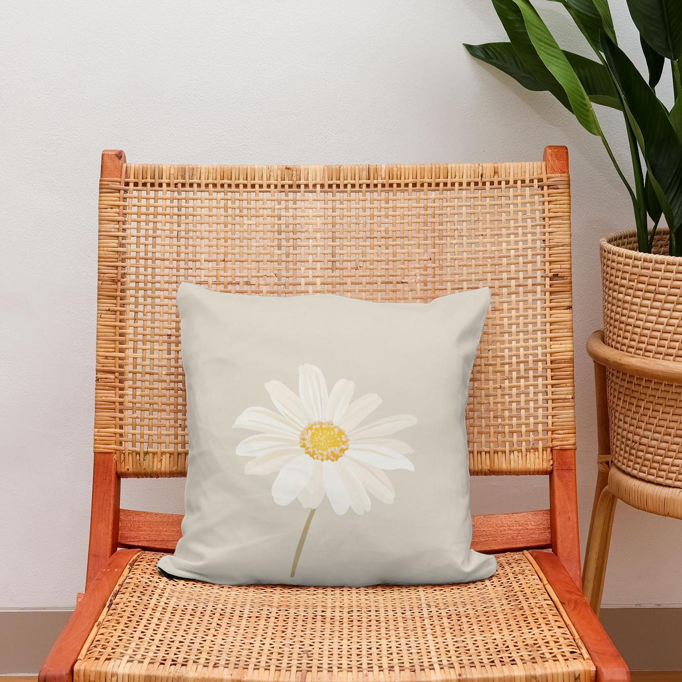 Daisy Elegance Cotton Cushion