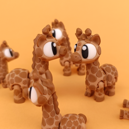 3D Printed Flexi Giraffe | Articulated Fidget Toy | Cute Desk Buddy | Keychain | Keyring Gift for Animal Lovers