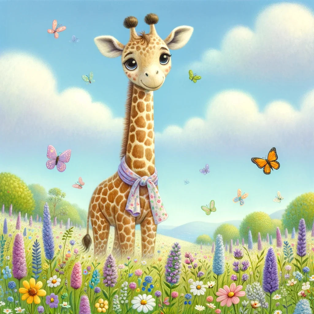 Giraffe Garden Cotton Cushion