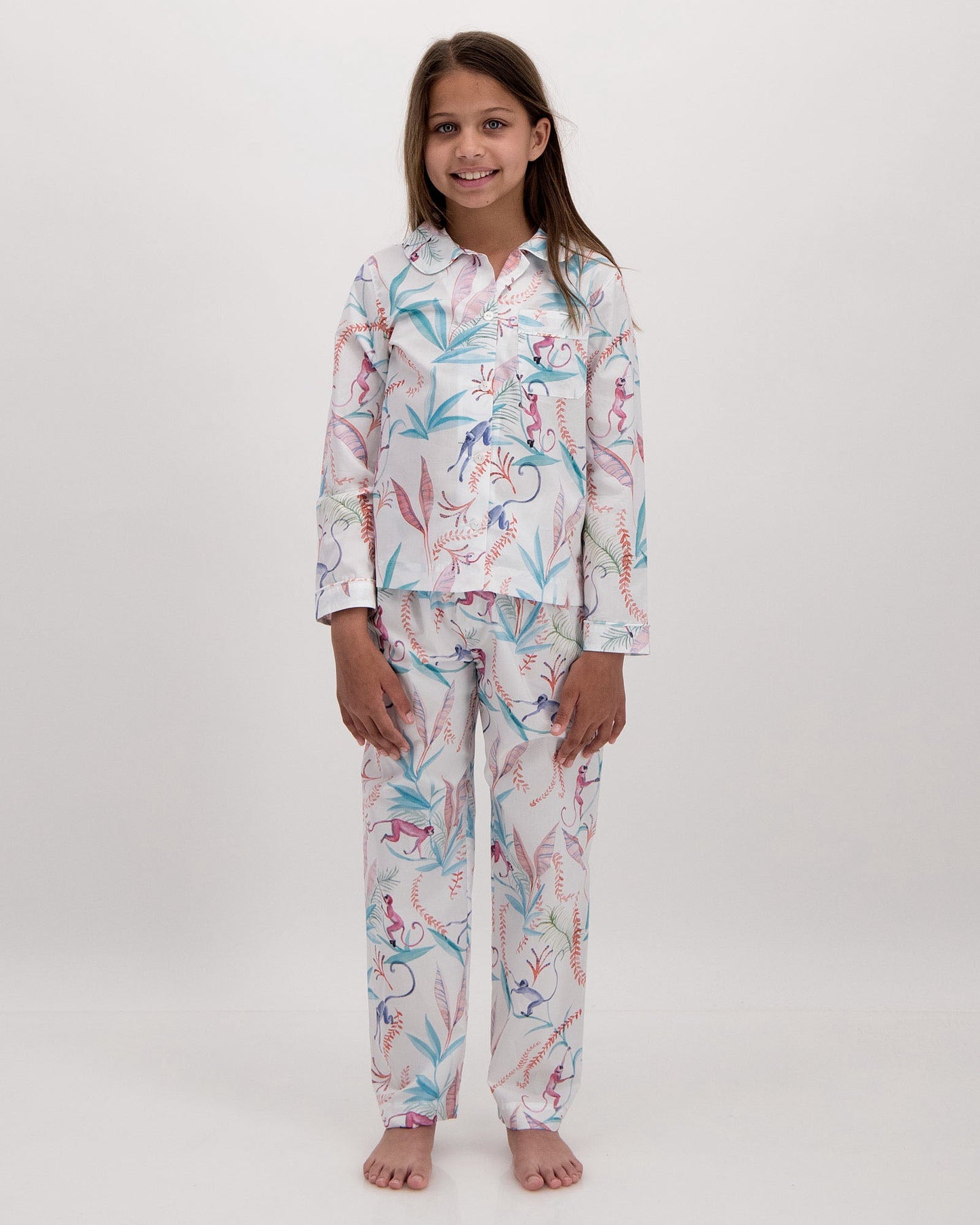 Girls Long Pyjamas - Monkeys