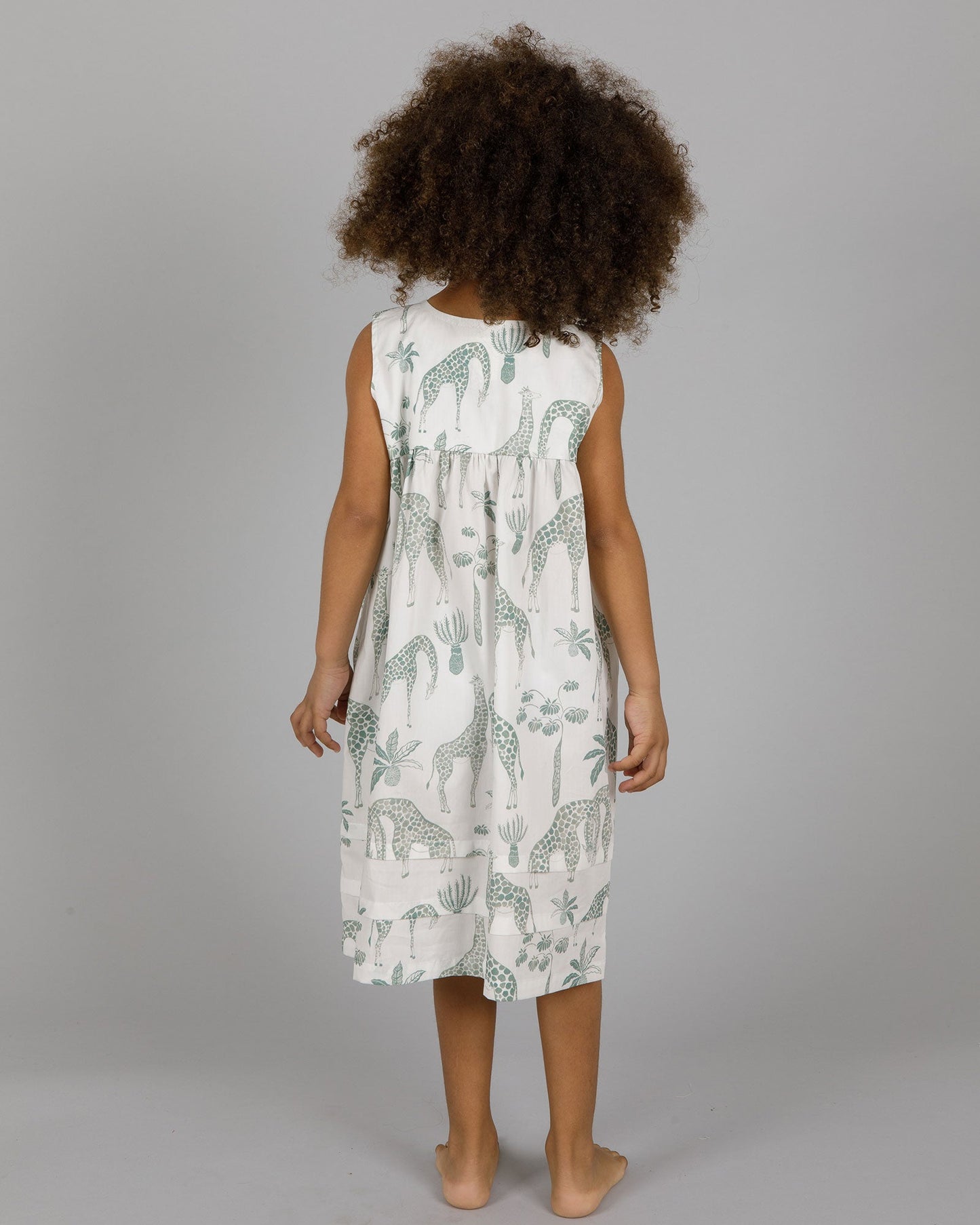 Girls Nighty - Green Giraffes