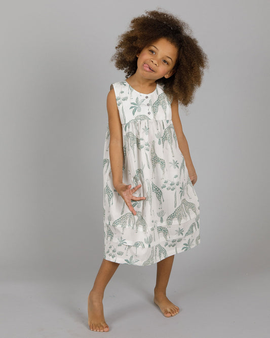 Girls Nighty - Green Giraffes