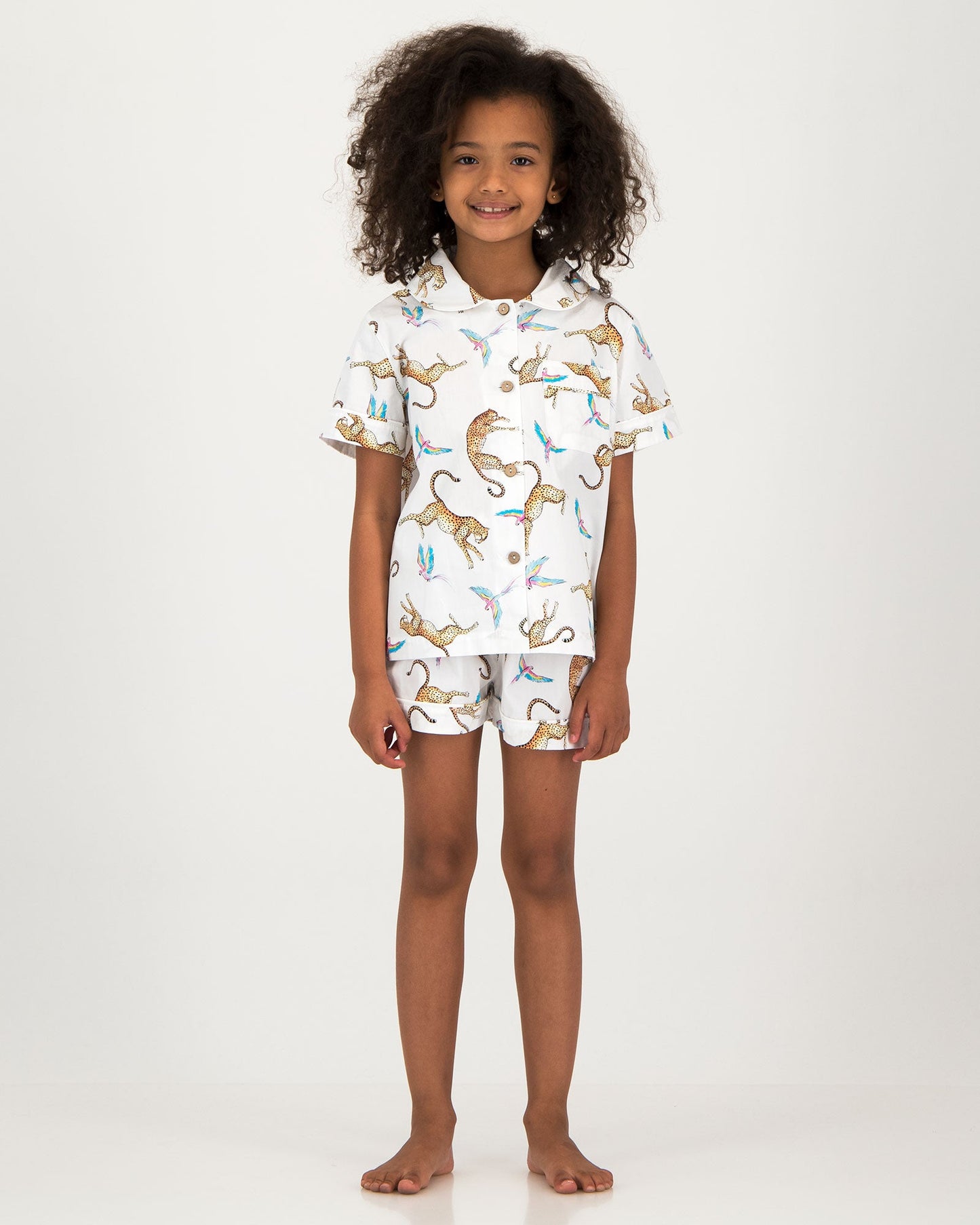 Girls Short Pyjamas - Playing Cheetahs