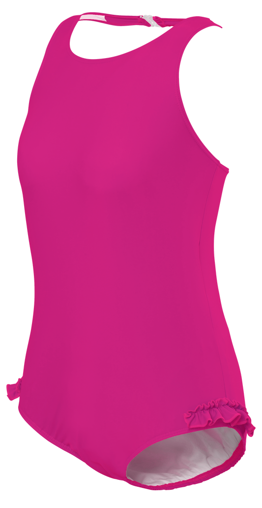 Girl's Halterneck Swimsuit in Thai Pink - Eco