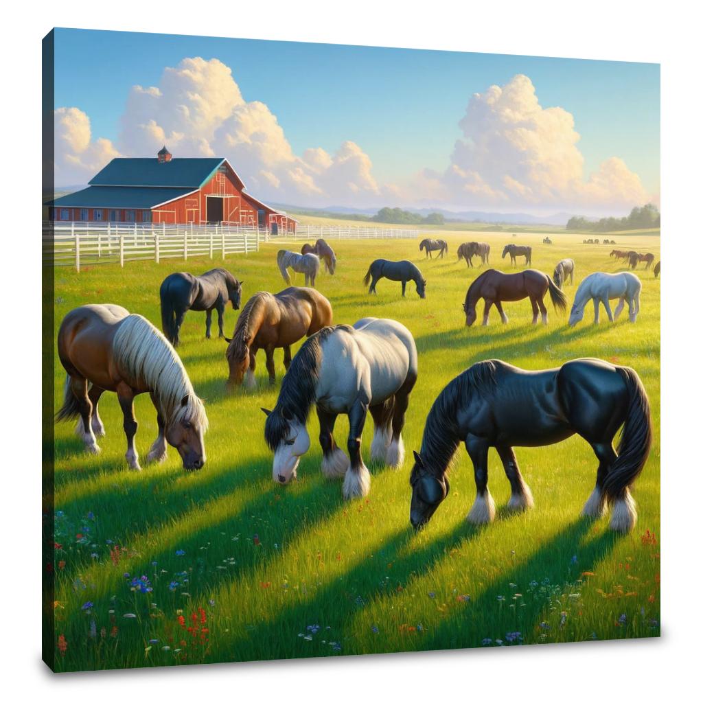 Pasture Horses Canvas