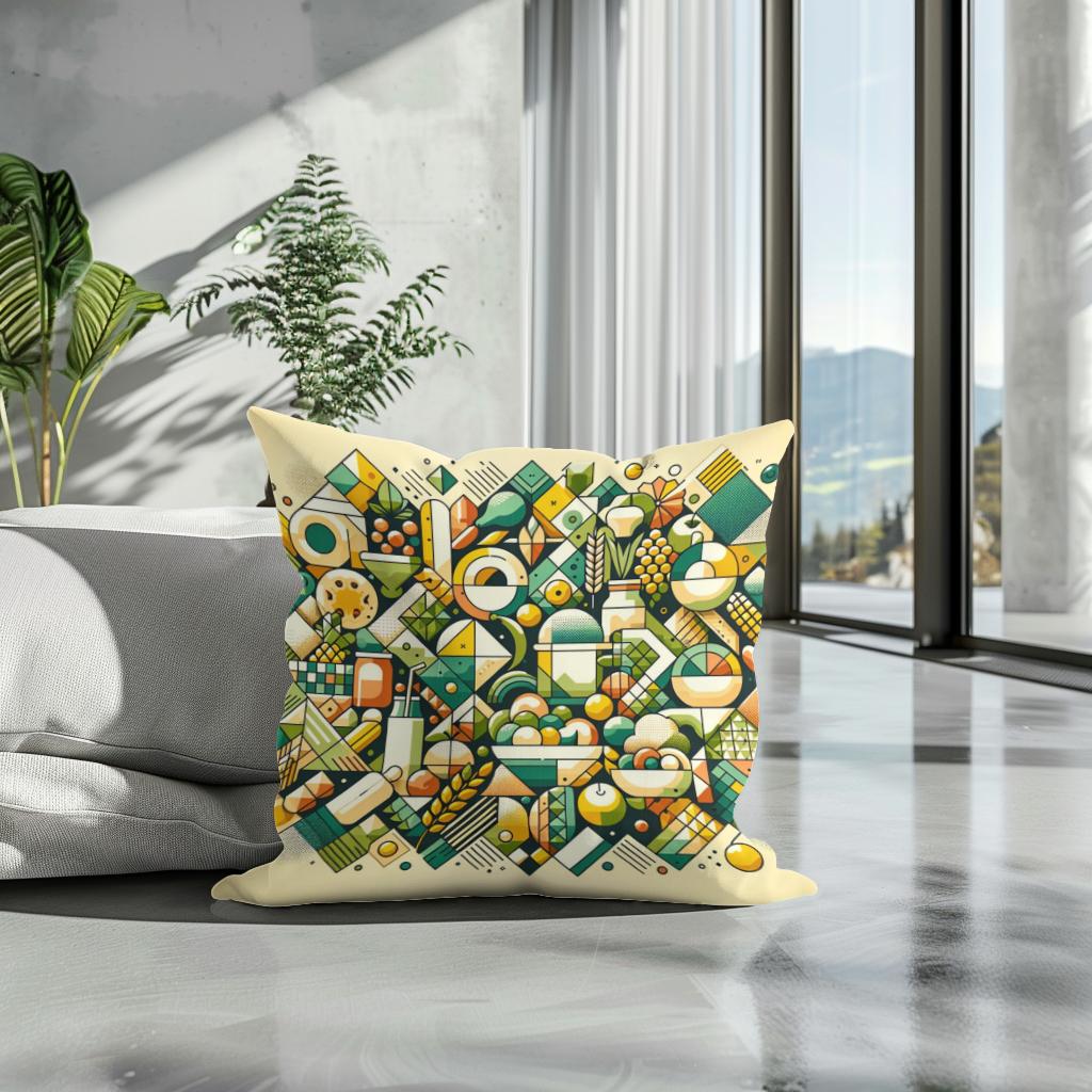 Culinary Mosaic Cotton Cushion