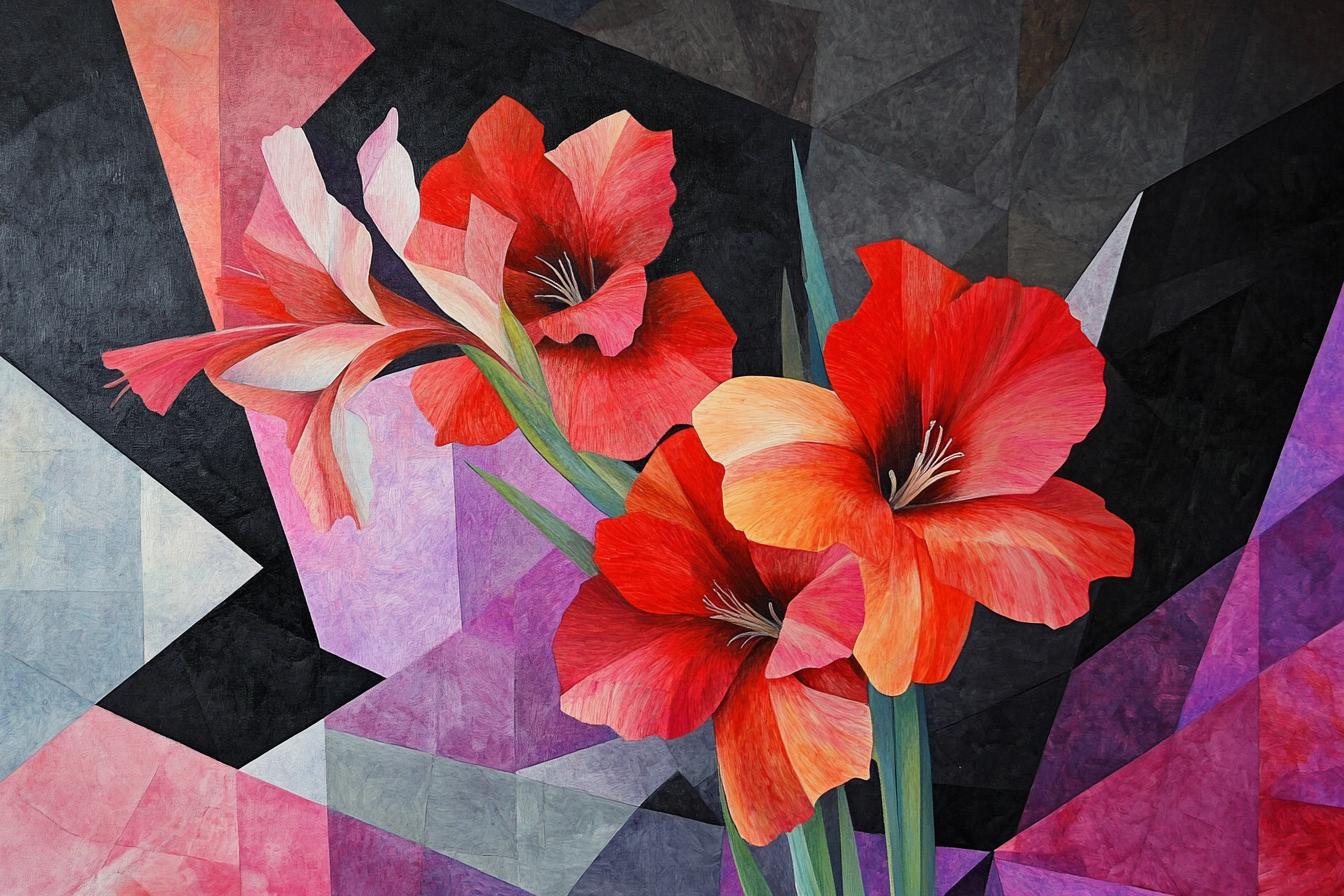 Gladiolus Geometry Canvas