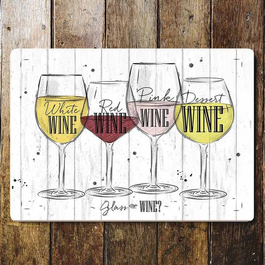 Glass of Wine Metal Wall Plaque