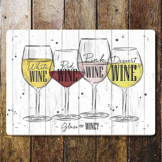 Glass of Wine Metal Wall Plaque