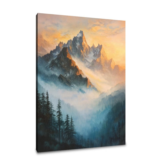 Misty Mountain Sunrise Canvas