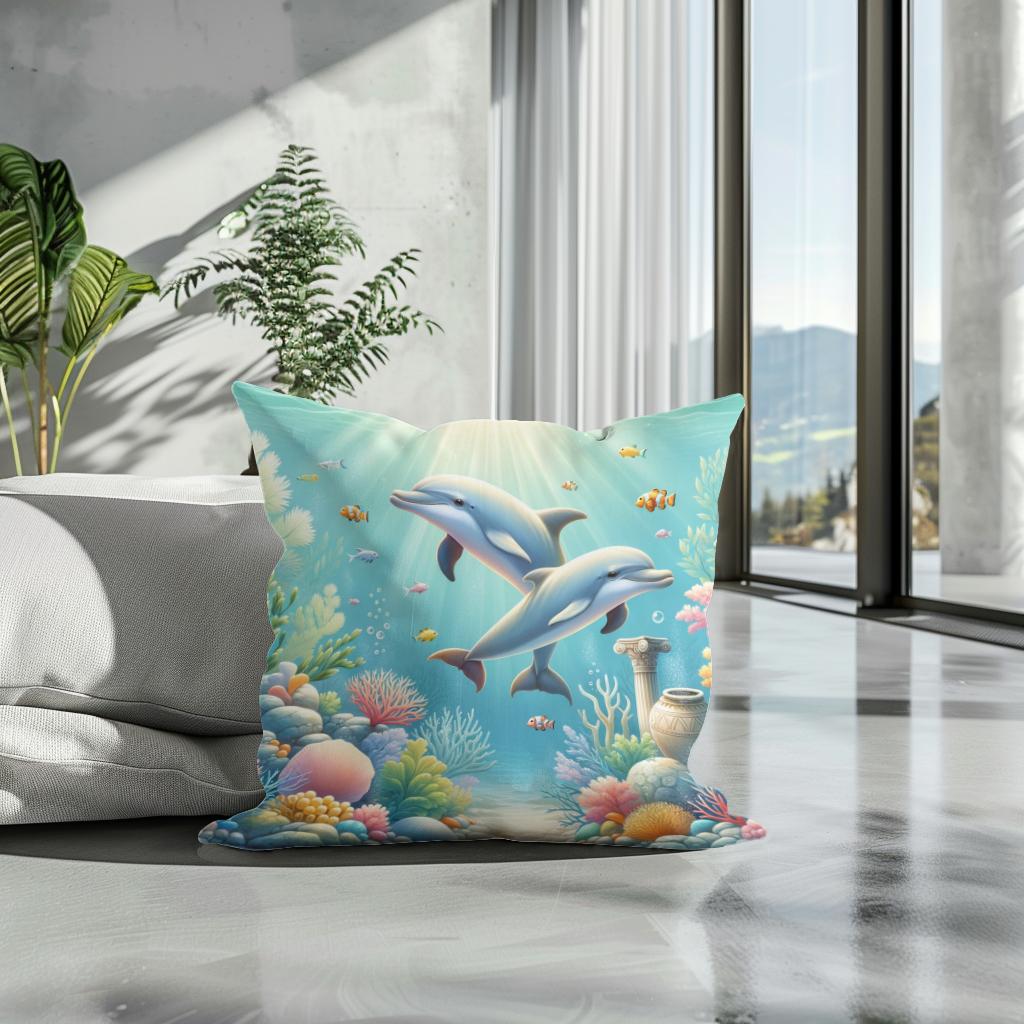 Dolphin Dreamland Cotton Cushion