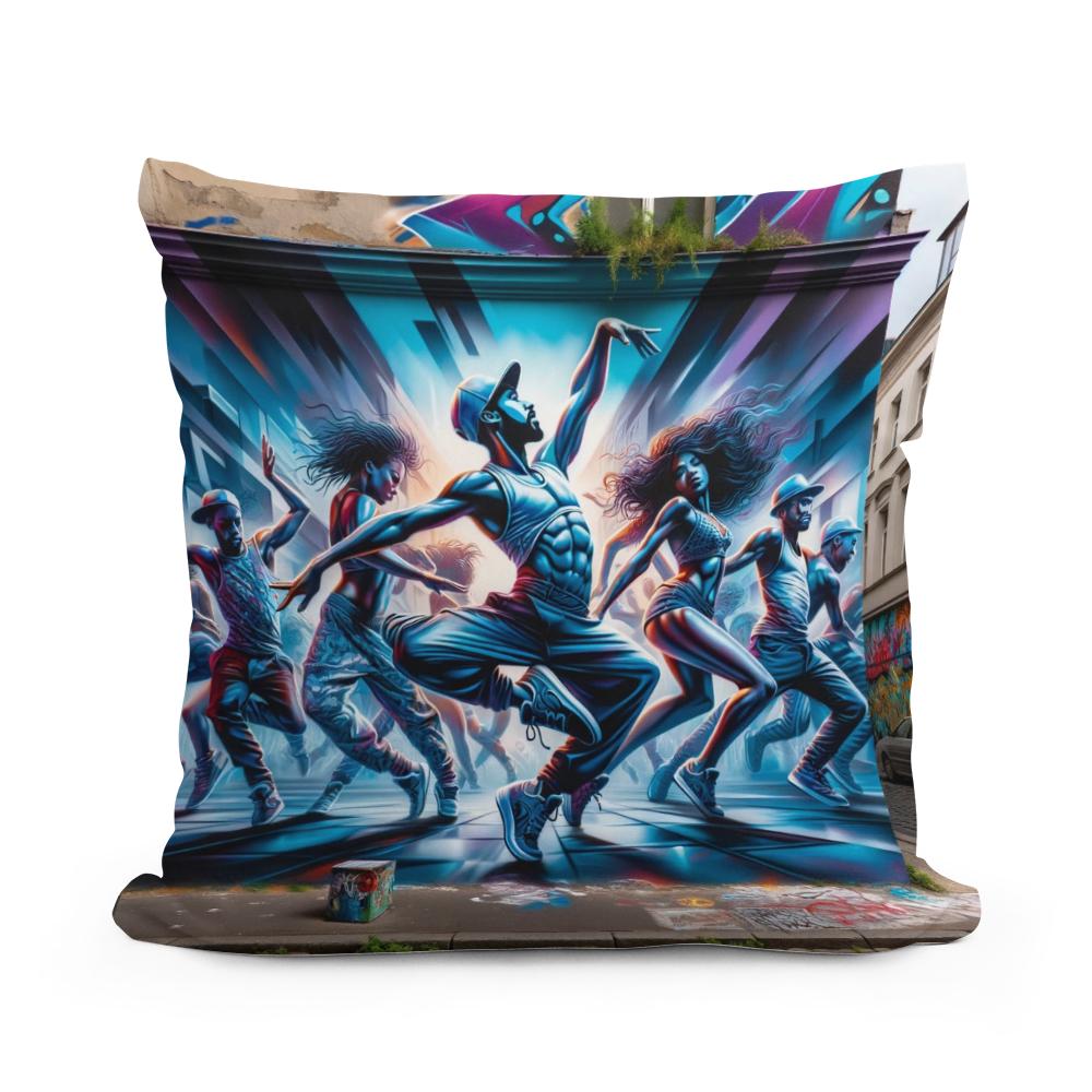 Dance of the Streets Cotton Cushion