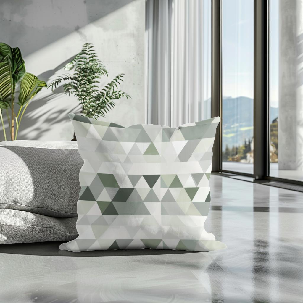 Nordic Triangle Harmony Cotton Cushion