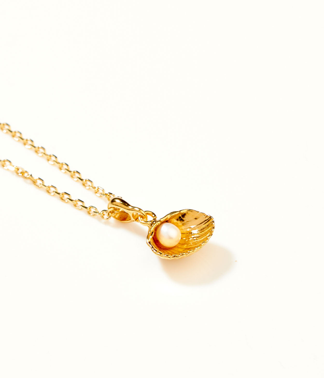 Gold Pearl Sea Shell Necklace