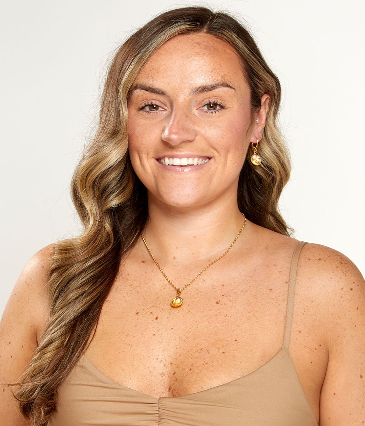 Gold Pearl Sea Shell Necklace