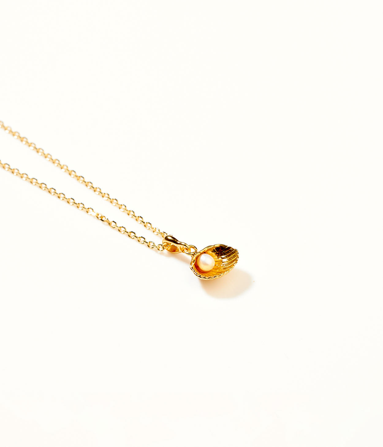 Gold Pearl Sea Shell Necklace