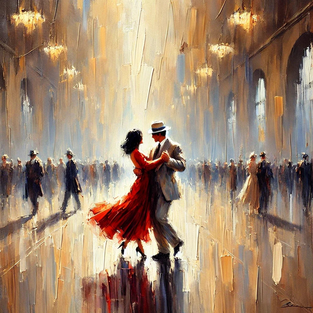 Golden Dance Impressionist Canvas