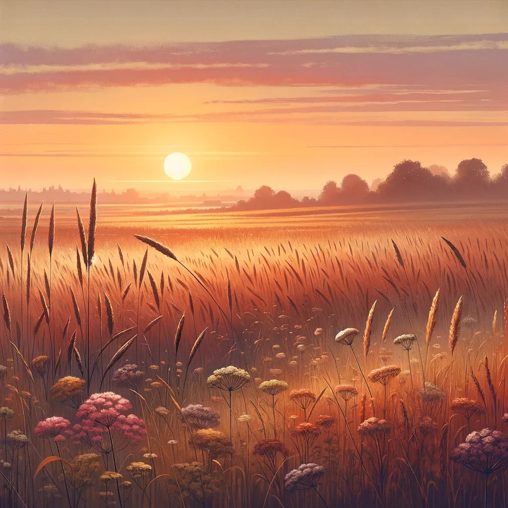 Golden Evening Field Canvas