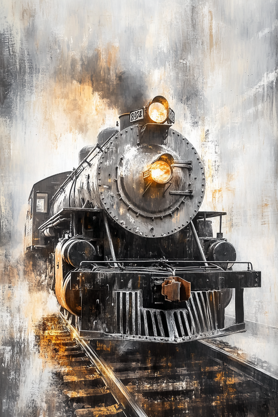 Golden Gleam Locomotive Canvas