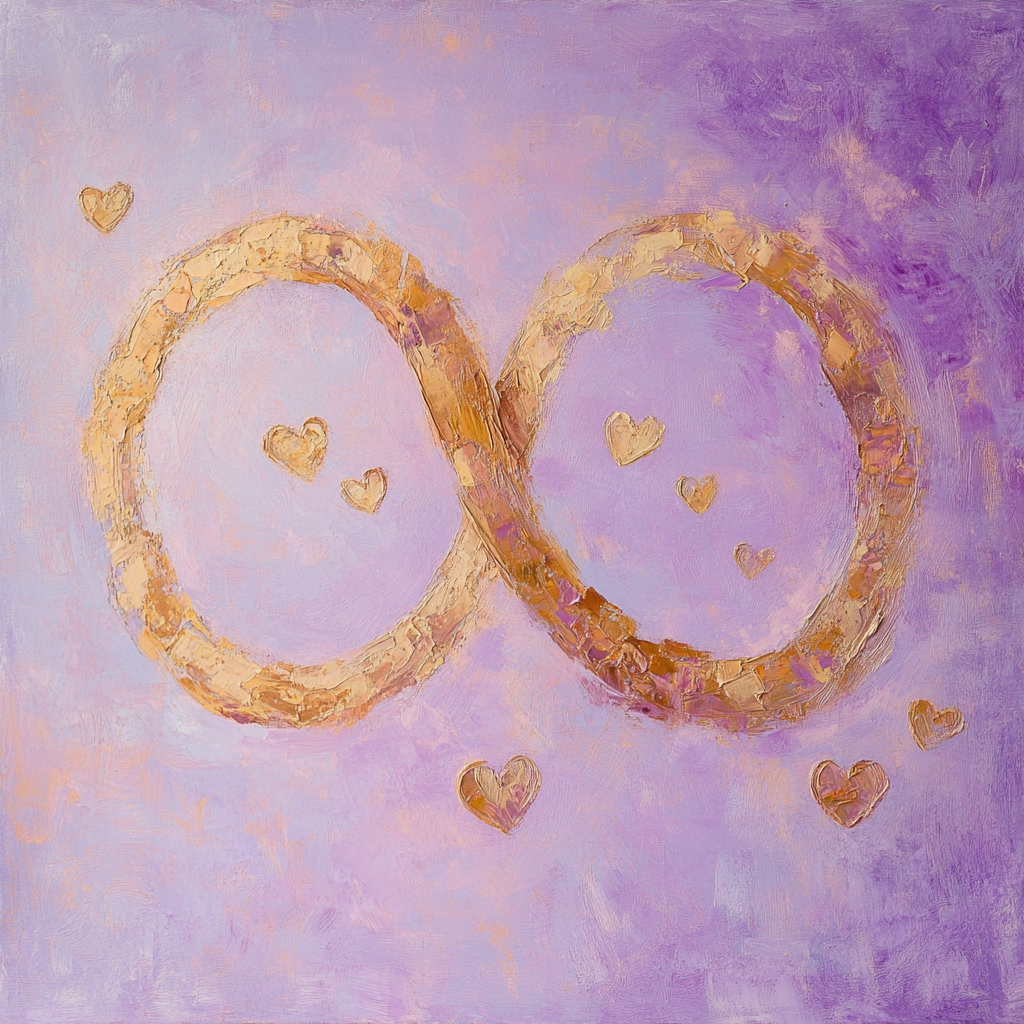 Golden Infinity Heart Canvas