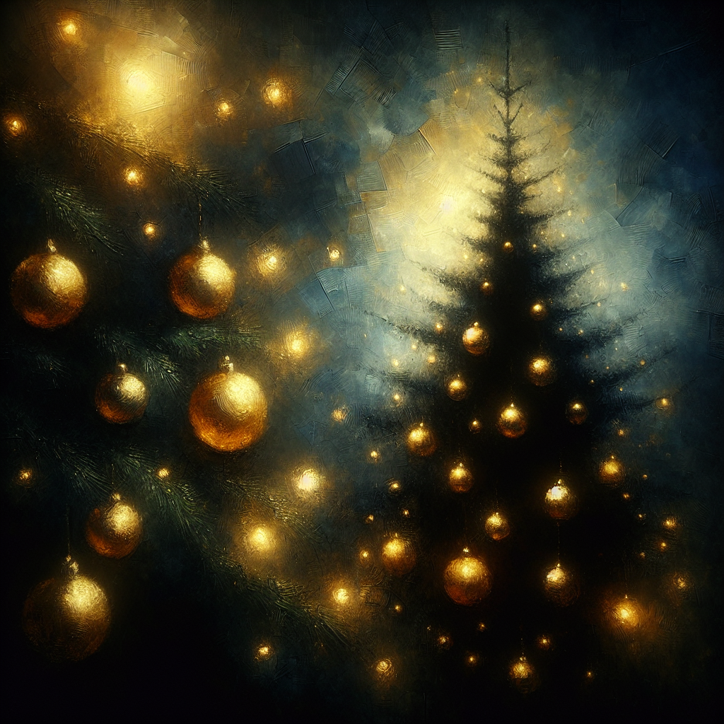 Golden Memory Christmas Tree Canvas