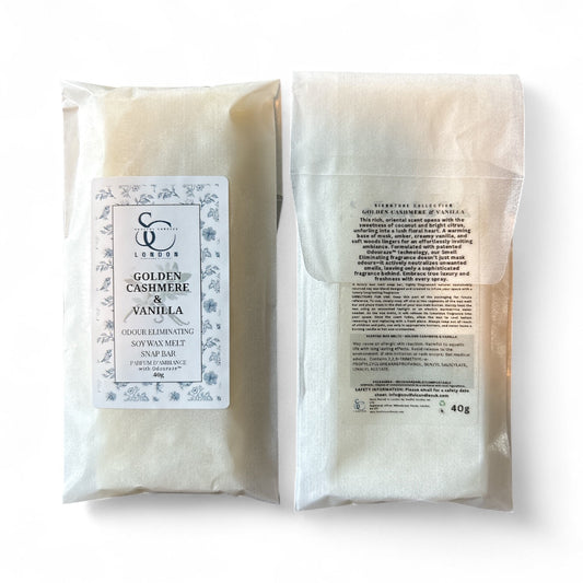 Golden Cashmere & Vanilla — Odour Eliminating Wax Melt Snap Bar (40g)