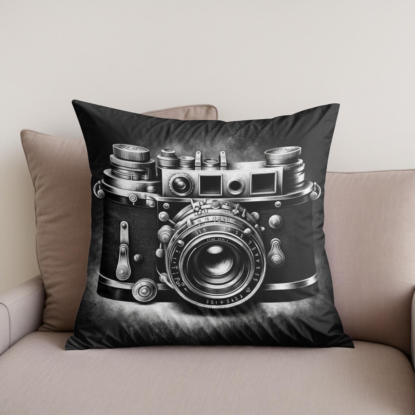 Golden Era: Vintage Camera Cotton Cushion