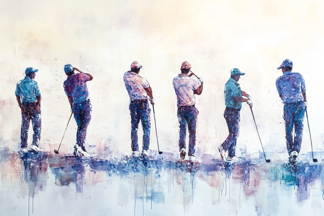 Golfers in Motion Canvas