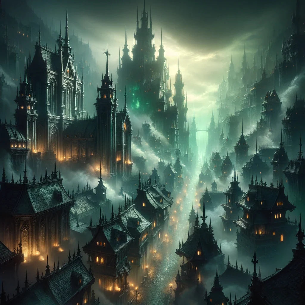 Gothic Undercity Cotton Cushion