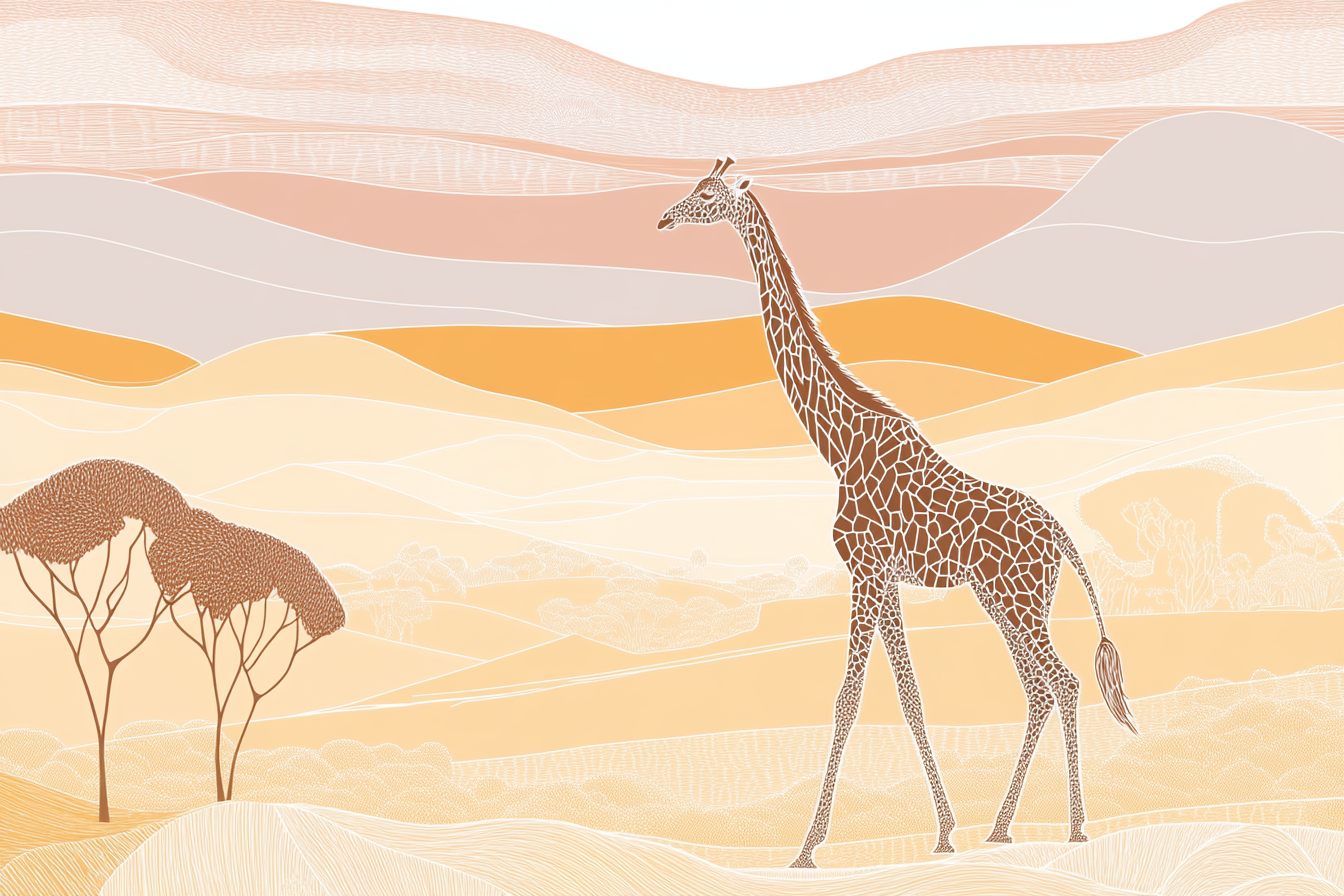 Graceful Giraffe Savannah Blanket