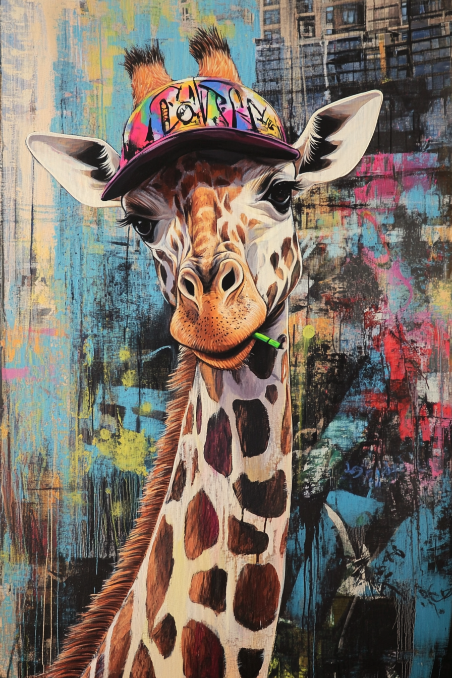 Graffiti Giraffe Blanket